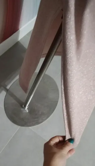 Vestido fiesta brillo suave rosa pastel