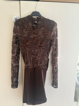 Vestido midi marrón fiestas