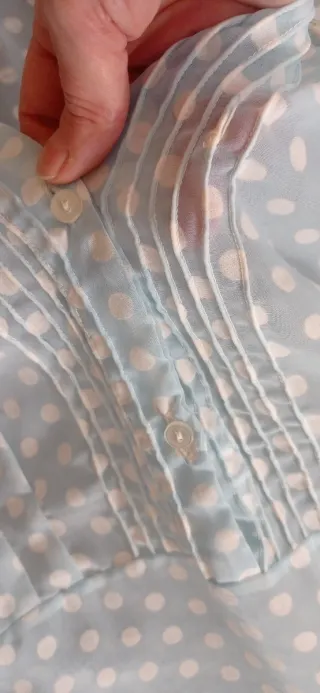 Camisón Vintage Azul Turquesa Lunares