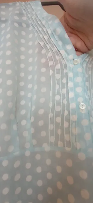 Camisón Vintage Azul Turquesa Lunares