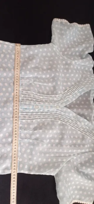 Camisón Vintage Azul Turquesa Lunares