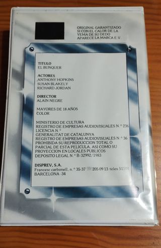 VHS El Búnker (El Bunquer) – EV / Disprev, S.A.