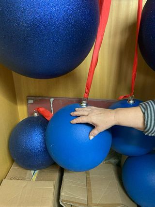 Bolas Navidad Grandes Azules (Plástico)