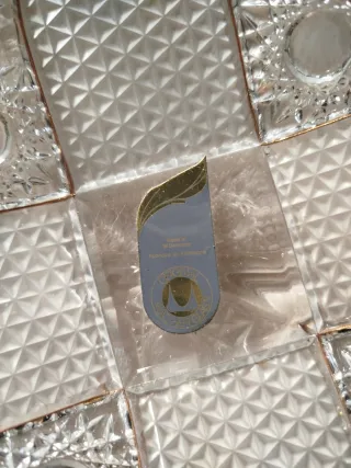 Bombonera Joyero Cristal y Metal Dorado