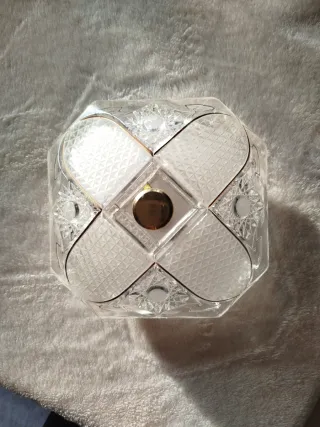 Bombonera Joyero Cristal y Metal Dorado