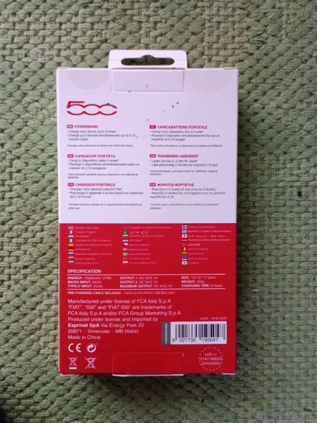 Powerbank edición limitada Fiat 500