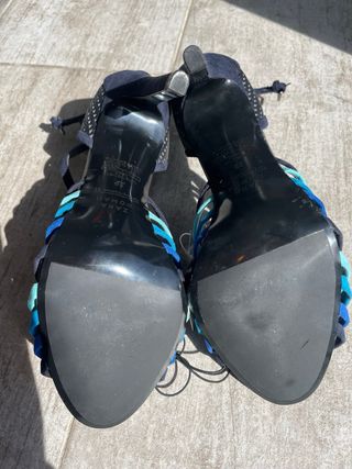 NUEVOS: Sandalias Zara T.39 Azul