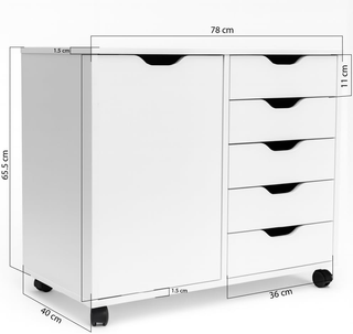 Schedario da Ufficio Porta Stampante con Ruote, Mo