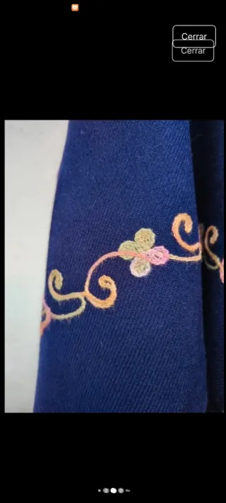 Poncho Cachemira Bordado Étnico