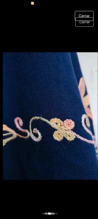 Poncho Cachemira Bordado Étnico