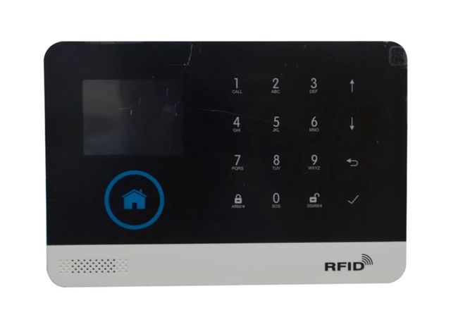 panel de control del sistema de alarma inteligente