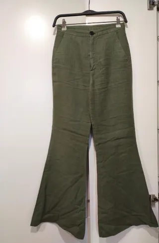 Pantalón Massimo Dutti Hilo Verde lo