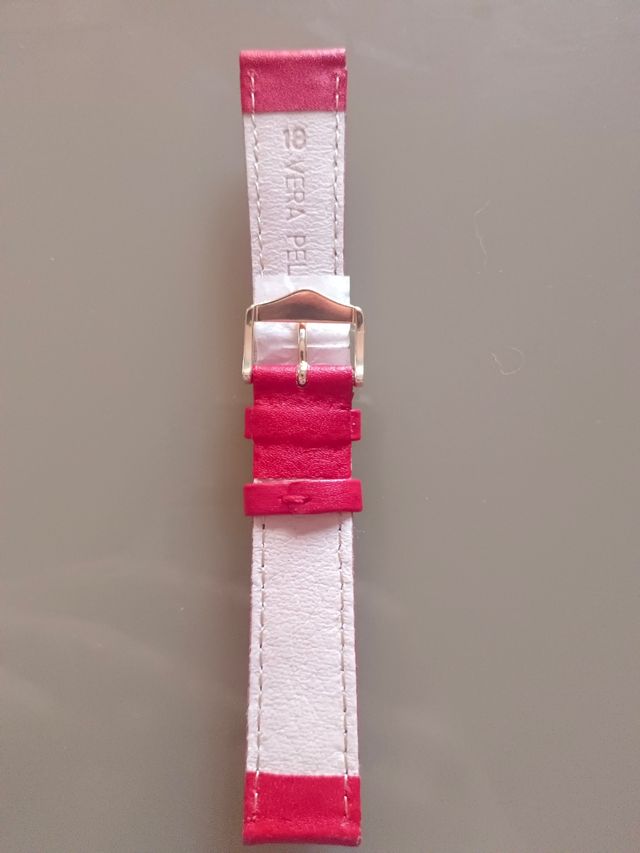Correa de reloj roja talla 18mm. NUEVO.