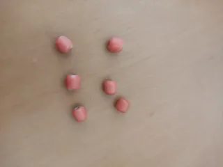 6 piezas coral naranja/rosa