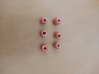 6 piezas coral naranja/rosa