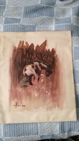 Acuarela pintor Aliaga caballo