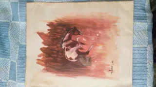 Acuarela pintor Aliaga caballo