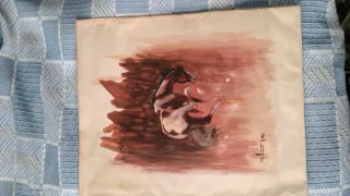 Acuarela pintor Aliaga caballo