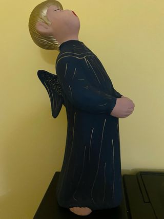 Angelo cantore  terracotta dipinto a mano cm 38