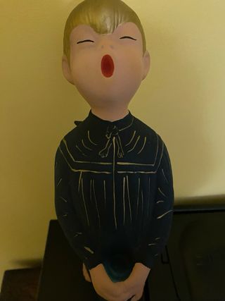 Angelo cantore  terracotta dipinto a mano cm 38