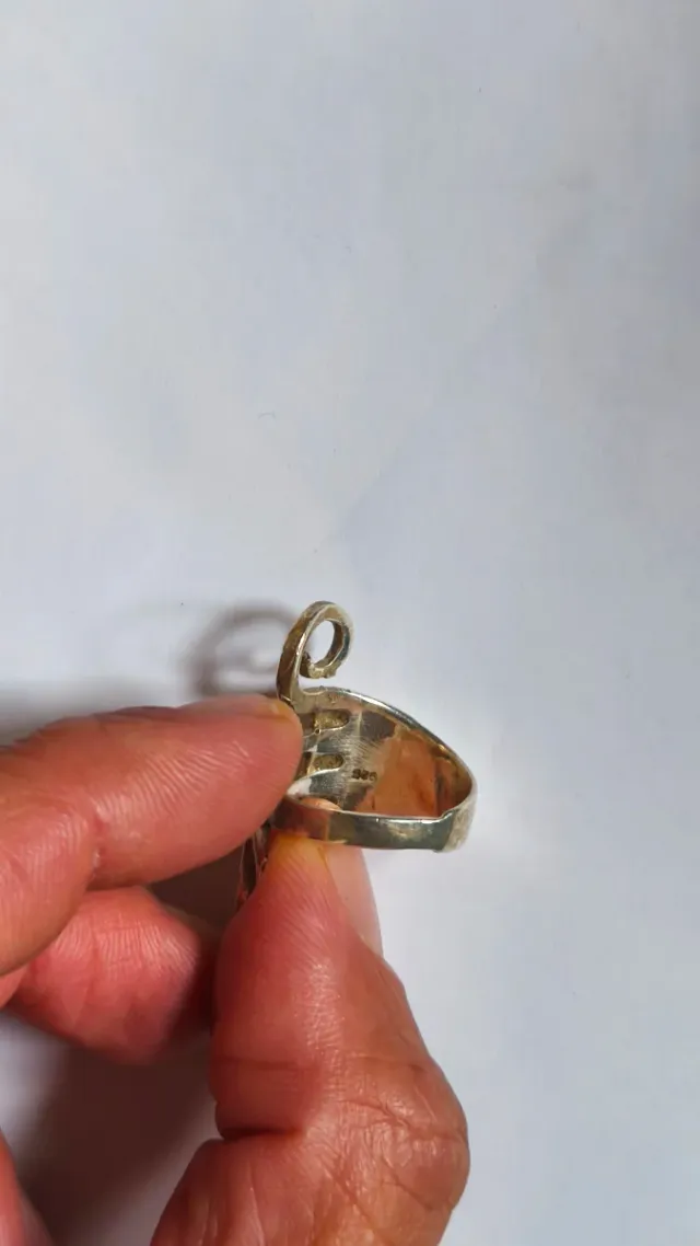 Anello argento 925 vintage mezzo dito onde