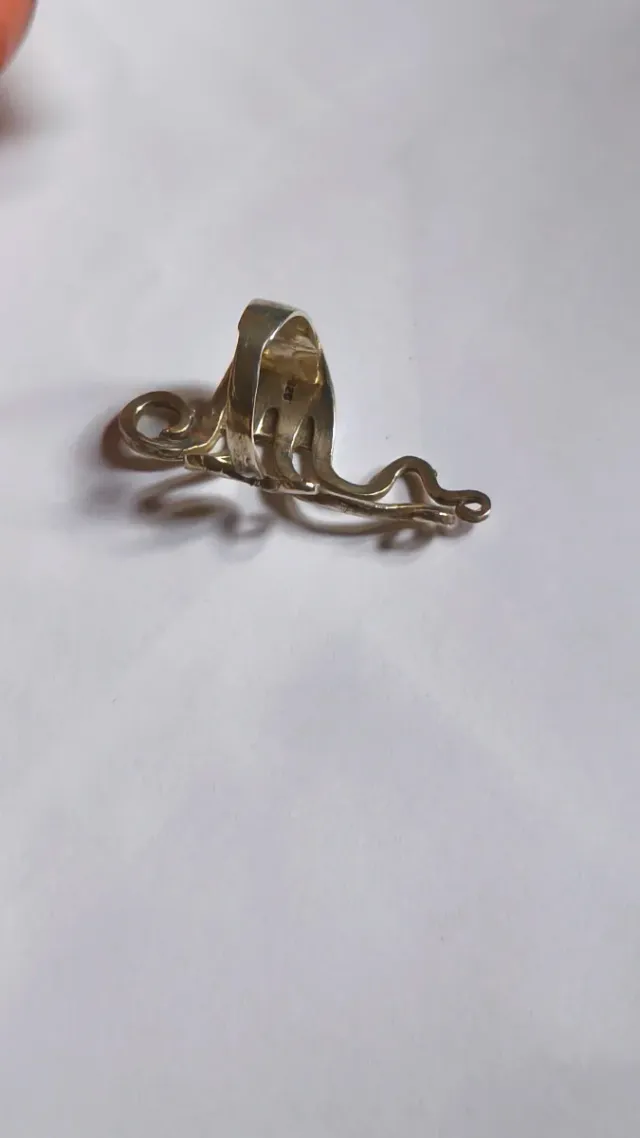 Anello argento 925 vintage mezzo dito onde