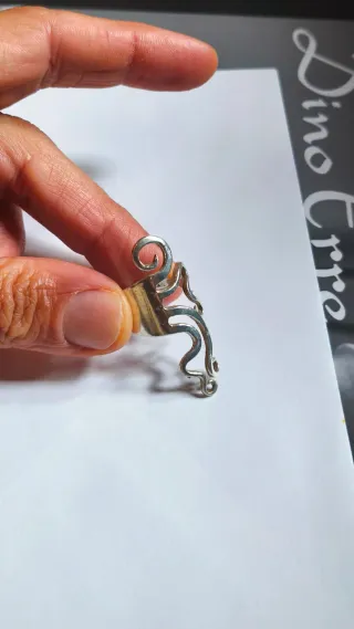 Anello argento 925 vintage mezzo dito onde