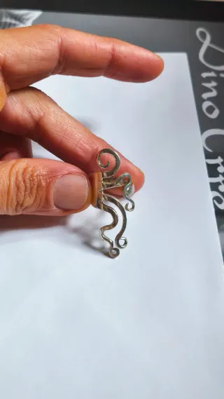 Anello argento 925 vintage mezzo dito onde