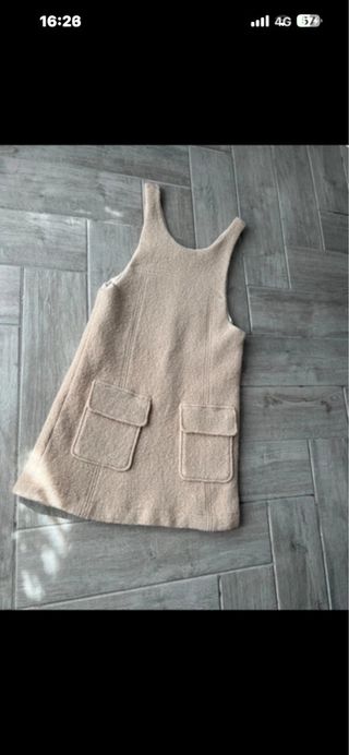 Vestito bambina beige con tasche