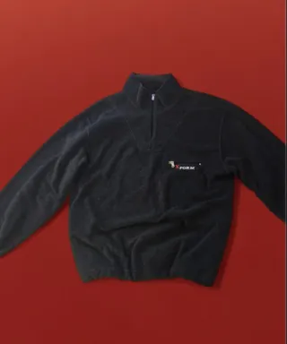 Maglione in pile con cerniera sul collo