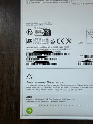 IPhone 17 Pro 256gb titanio blanco