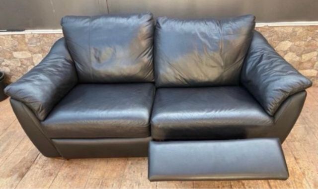 sofá reclinable piel auténtica