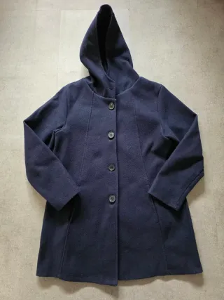 Cappotto donna Le Monelle blu con cappuccio
