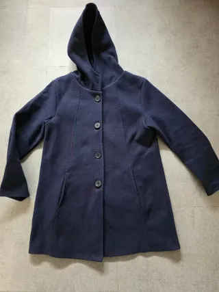 Cappotto donna Le Monelle blu con cappuccio