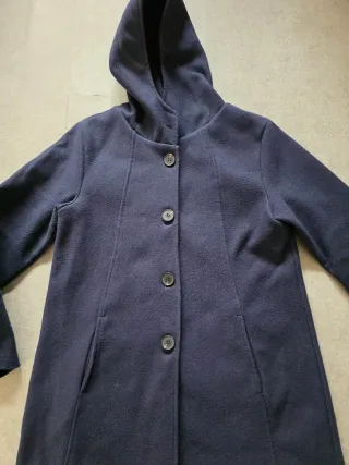 Cappotto donna Le Monelle blu con cappuccio