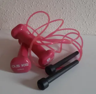 Mancuernas 0,5kg y Comba Domyos