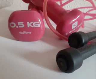 Mancuernas 0,5kg y Comba Domyos