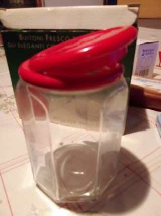 Set di 2 barattoli, in vetro con coperchio ,