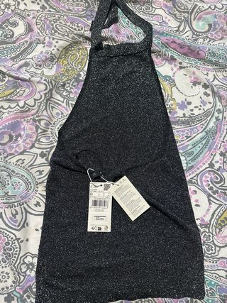 Top/Camiseta sin mangas, gris oscuro con brillante