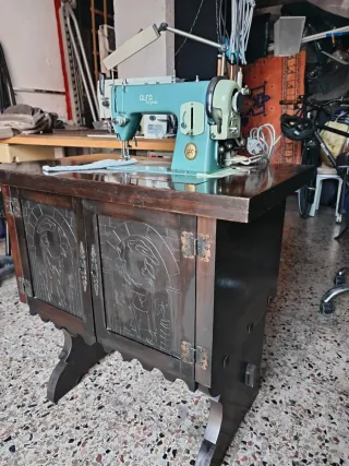Mesa mueble máquina coser ALFA madera