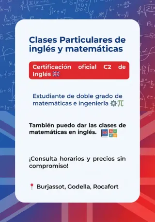 Clases particulares de inglés (C2) y matemáticas