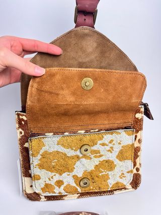 Bolso cuero estampado vaca