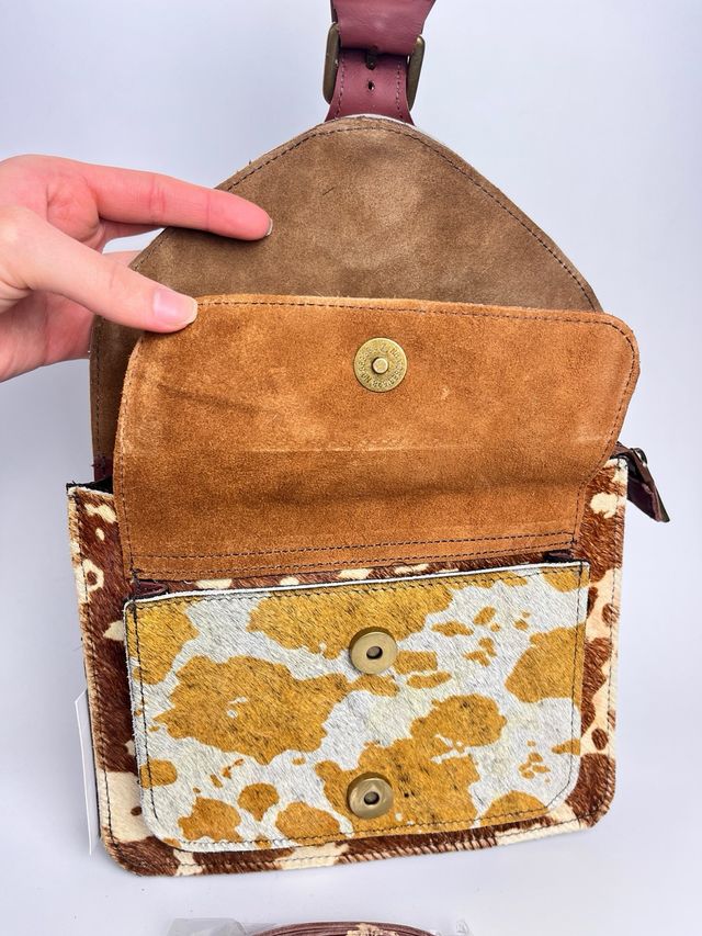 Bolso cuero estampado vaca