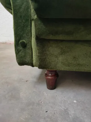 Alquiler Sofa Sillones Terciopelo verde Mid Centur