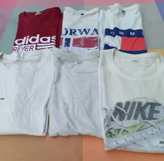 Lote 6 Camisetas Manga Corta Talla M, L, 1 XL