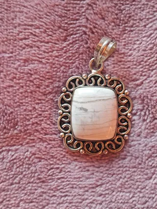 Colgante Plata y Piedra Blanca