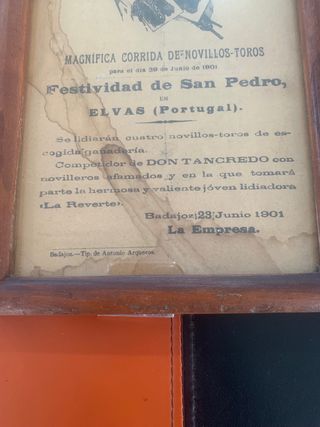Cartel 1901 Corrida de Toros en Elvas