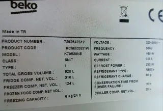 Junta congelador combi Beko, mod. RCNE520E31W