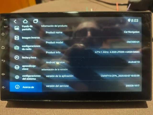 Pantalla Radio Android 7"