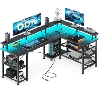 Mesa Gaming L con LED